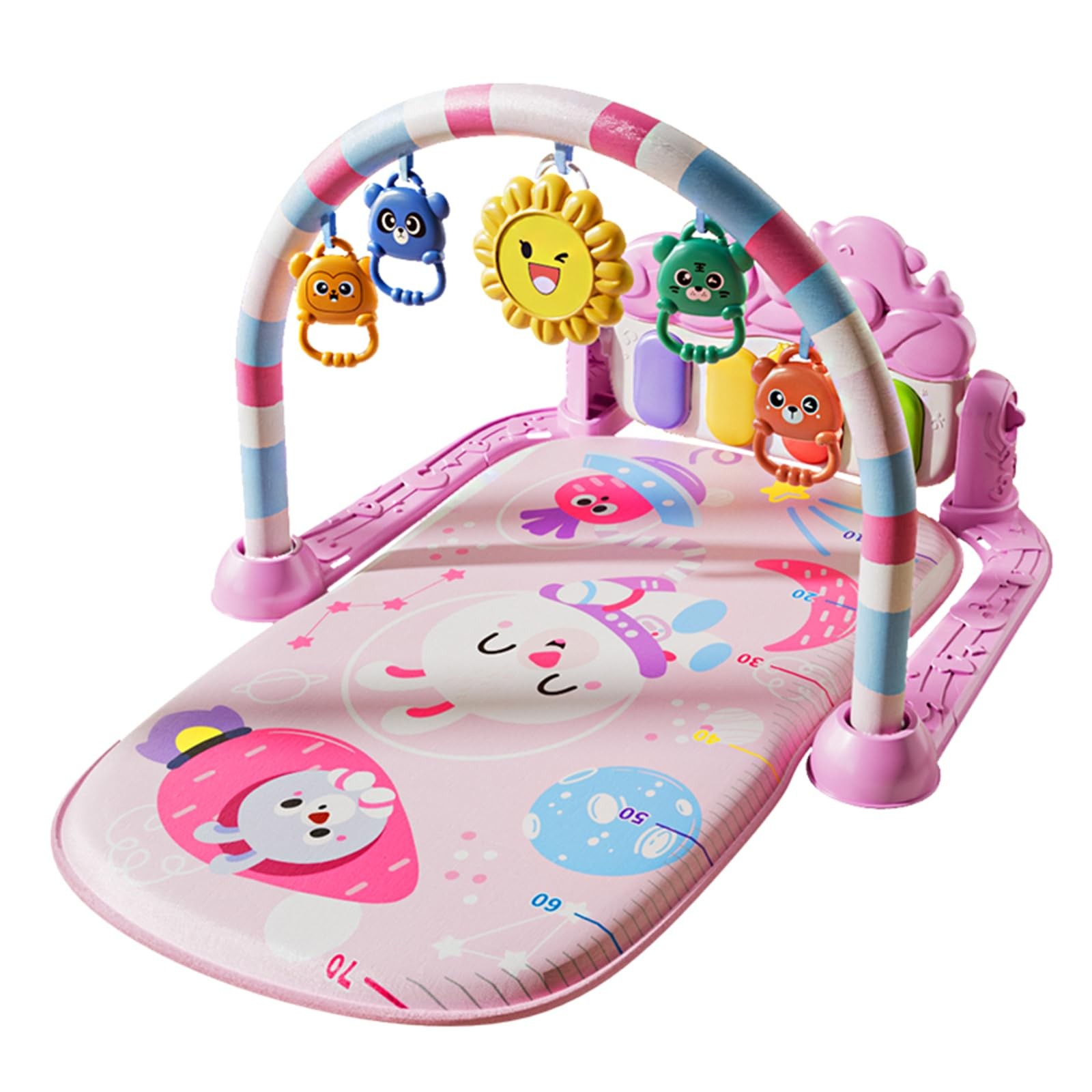 Baby Play Mat Baby Gym,Play Piano Tummy Time Baby Activity Mat, Music and Lig...