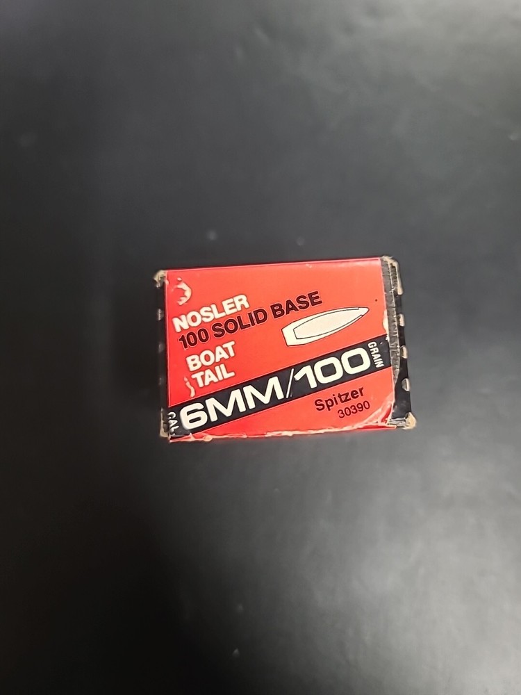 Nosler 6mm 100gr Solid Base Ballistic Tip Empty Bullet Box