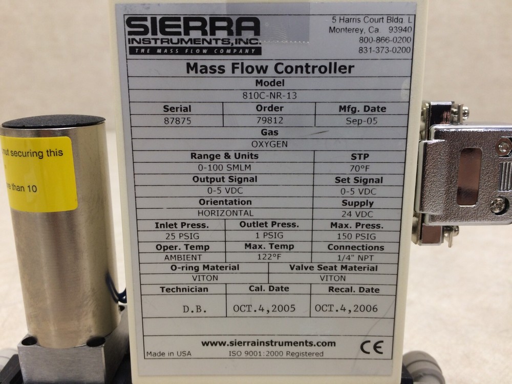 Sierra Mass-Trak Flow Controller With Display 810C-NR-13