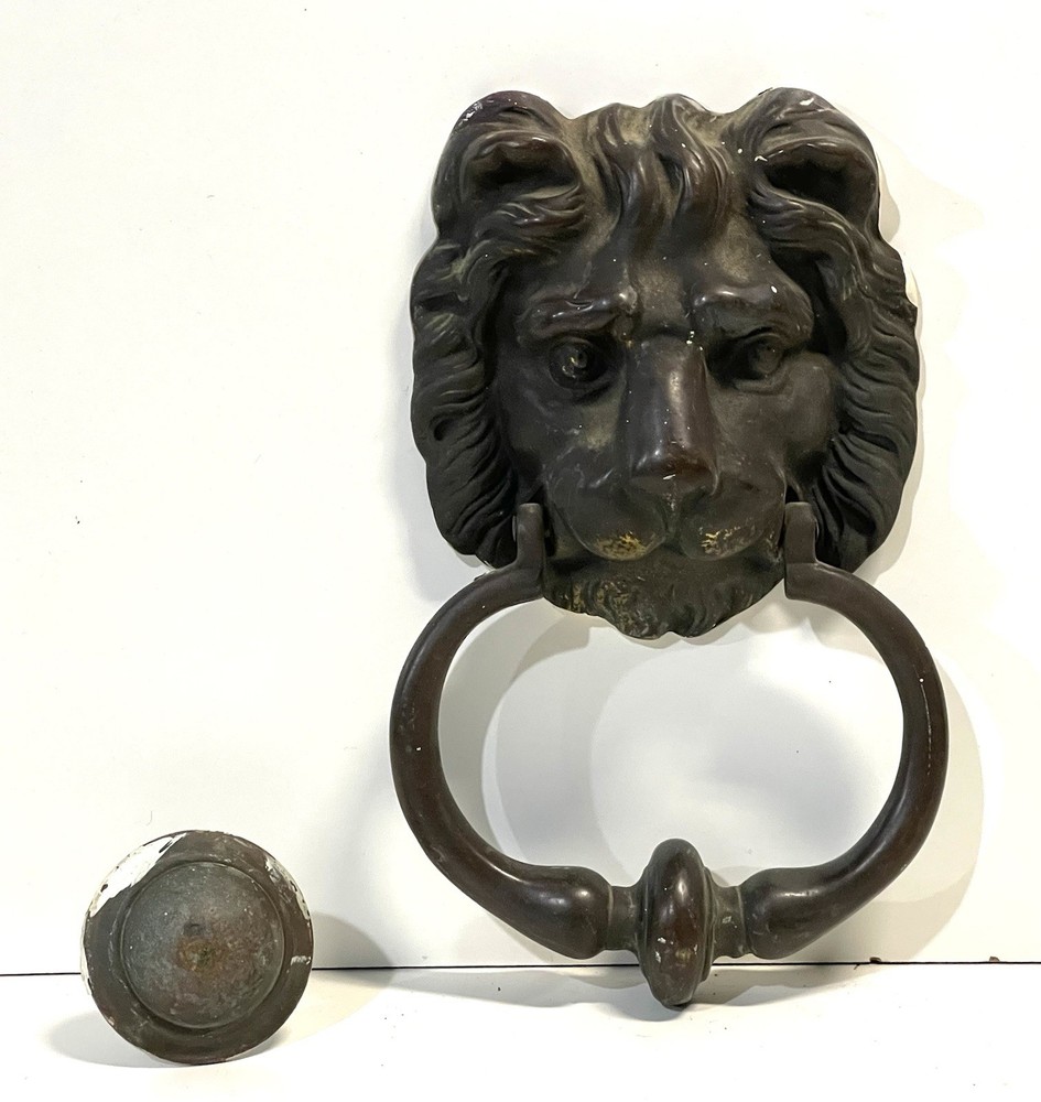 Antique Lion Head Brass Door Knocker