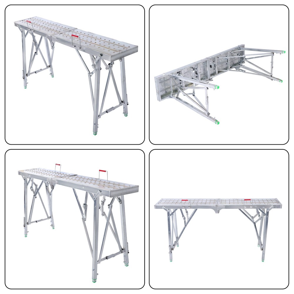 Portable Folding Scaffolding Platform Work Bench Scaffold Step Ladder with Adjus