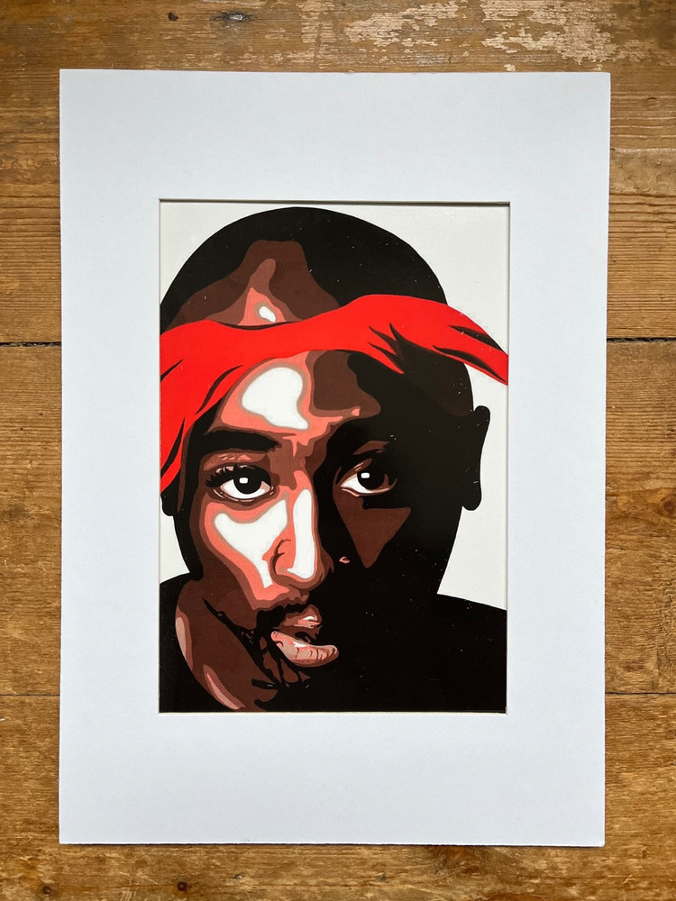 TUPAC - Original Artwork Print set in a A4 Border