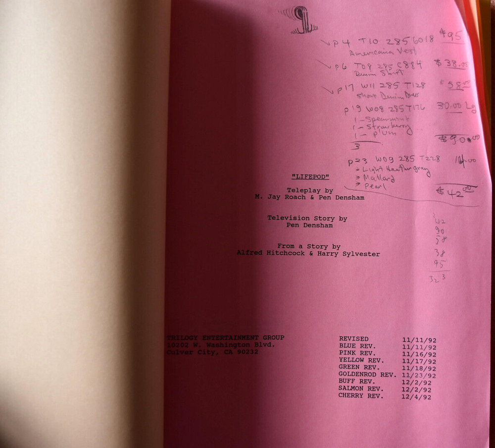 1992 Original Lifepod Revised Draft Screenplay Script Color Pages