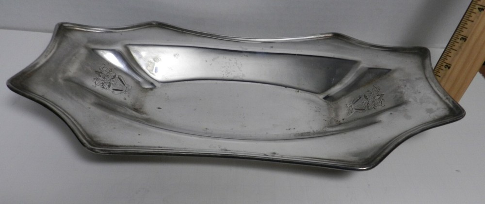 NSBX-6 ART DECO STYLE SILVERPLATE BREAD TRAY, 14", as is finish