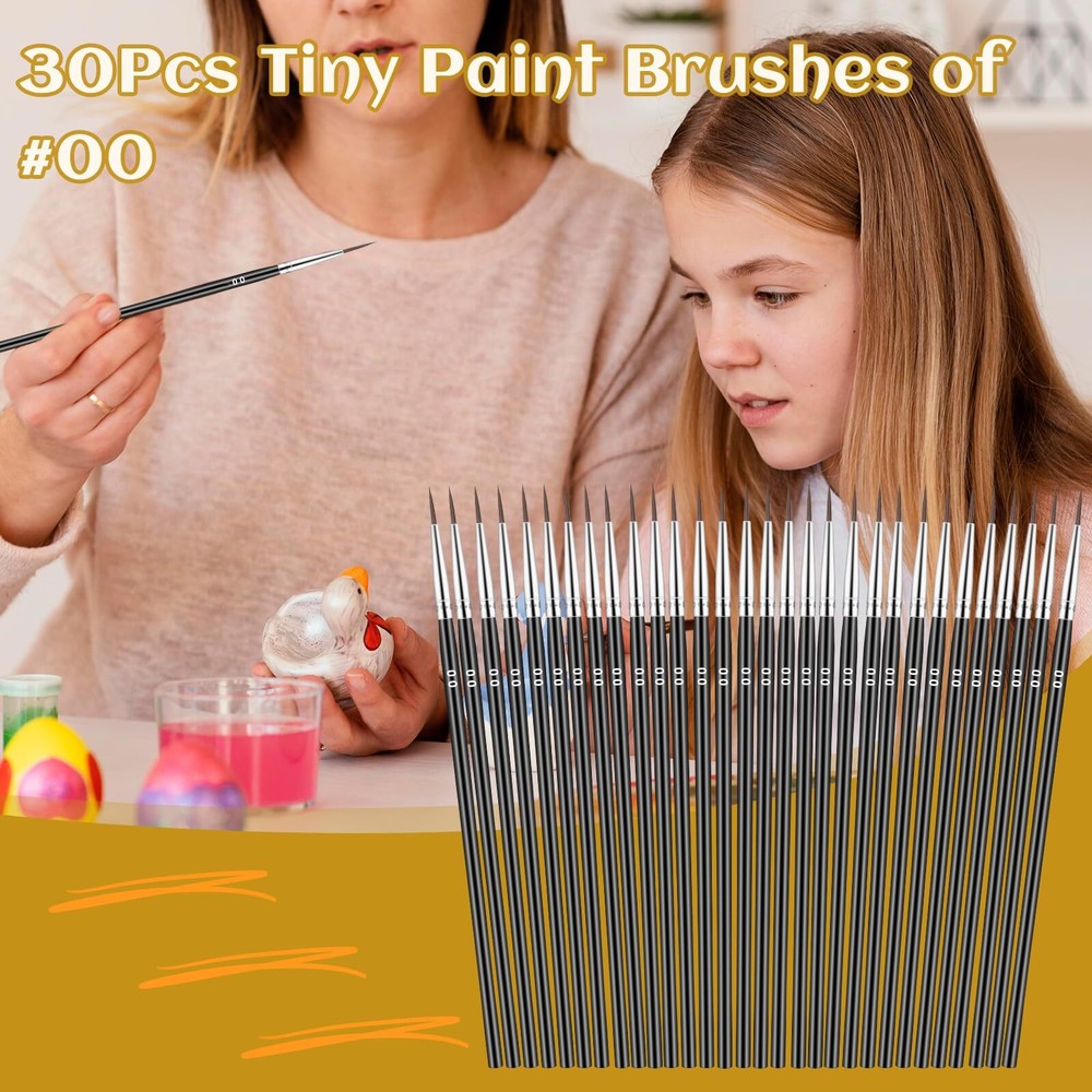 30 Pcs Miniature Paint Brushes Tiny Detail Paint Brusher for Models Miniature