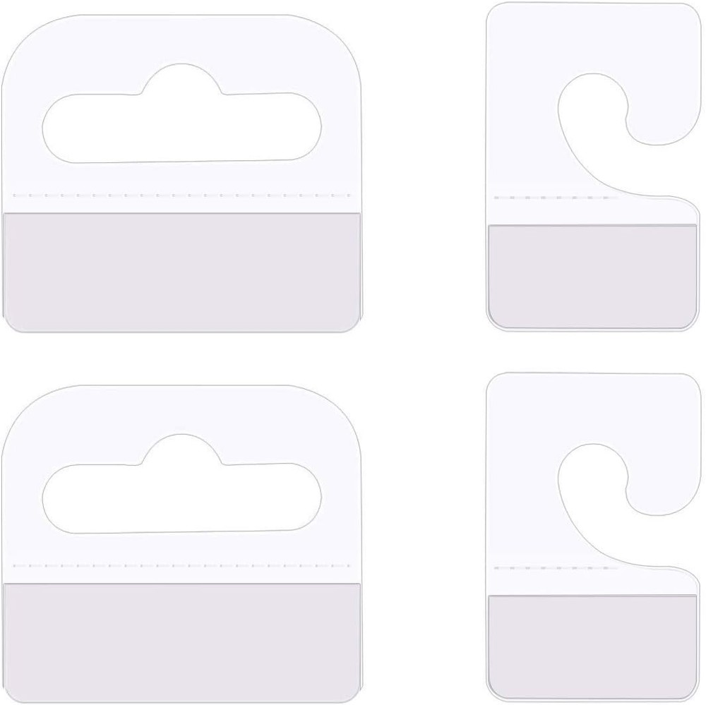 SnowTing 120Pcs Self Adhesive Plastic Hang Clear Tabs Hooks Display