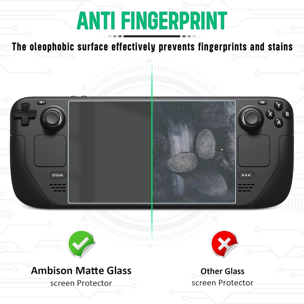 2 Pack Matte Glass Screen Protector for Steam Deck 7.0''/Steam Deck OLED 7.4'',