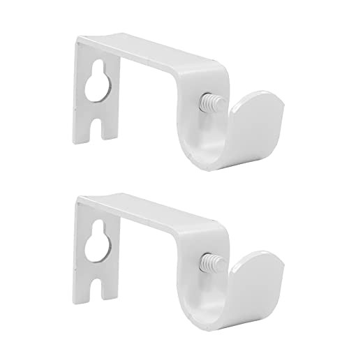 Curtain Bracket Pcs Holders, Fixed Brackets for 1/or 5/8 inch Rods 2 White