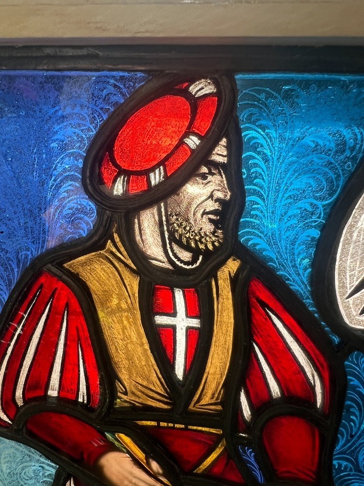 Small painted and fired medieval soldier
