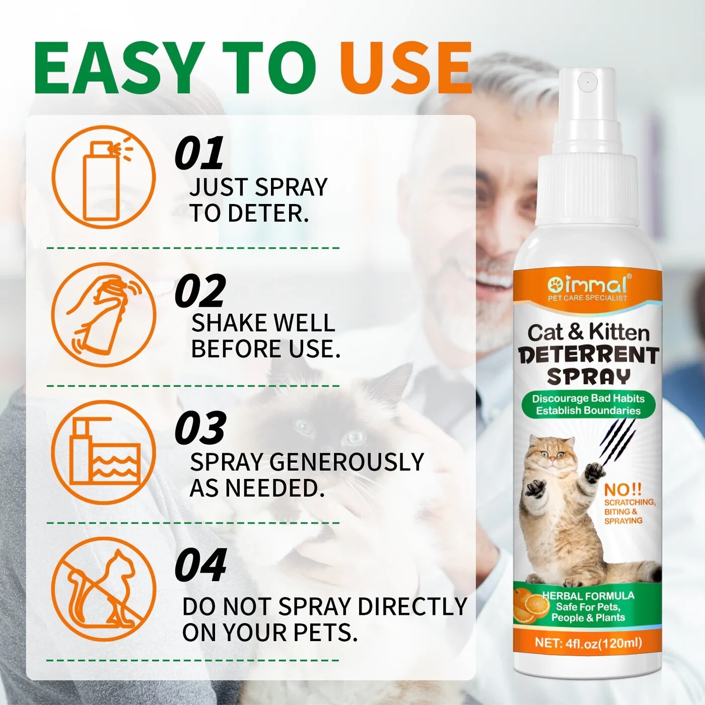 2-in-1 Cat & Kitten Training Aid | Cat Deterrent Spray for In/Outdoor 120 ML