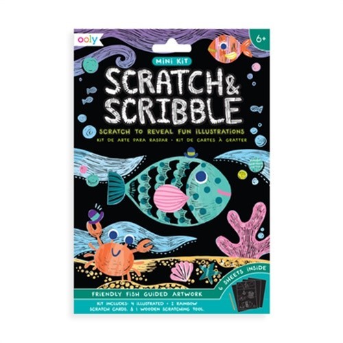 Mini Scratch & Scribble Art Kit - Friendly Fish (Cards)