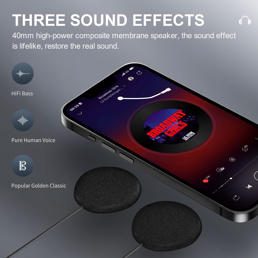 F1 PRO 1000m 2-Way Motorcycle Helmet Intercom Bluetooth Headset & Warning Light