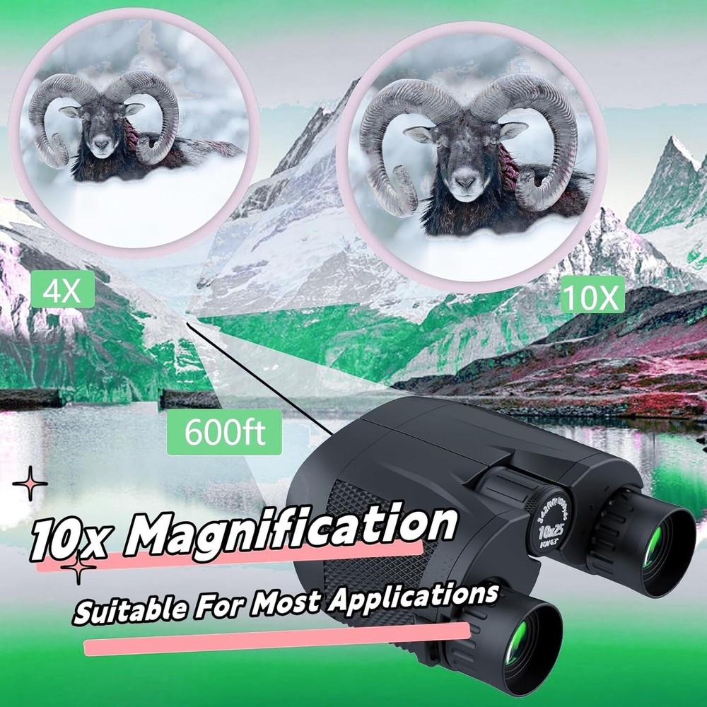 10x25 Small Compact Binocular with High Resolution for Bird Watching, Hiking,etc