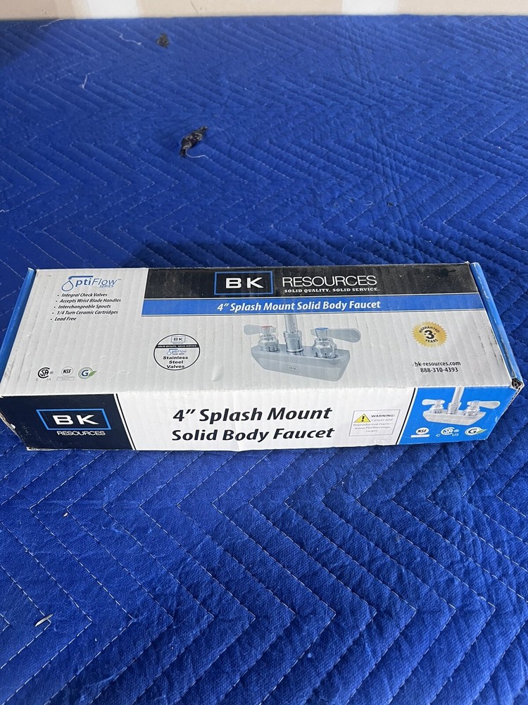 BK Resources PBF-4SM-3GLF 4” Splash Mount Solid Body Faucet