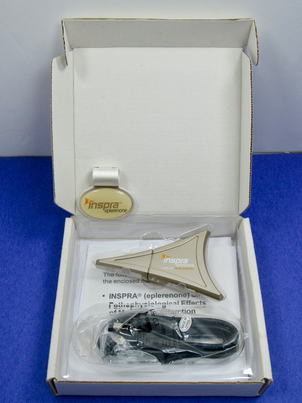 Rare Inspra Flash Drive + Metal Stethoscope Tag Drug Rep Pharmaceutical Promo