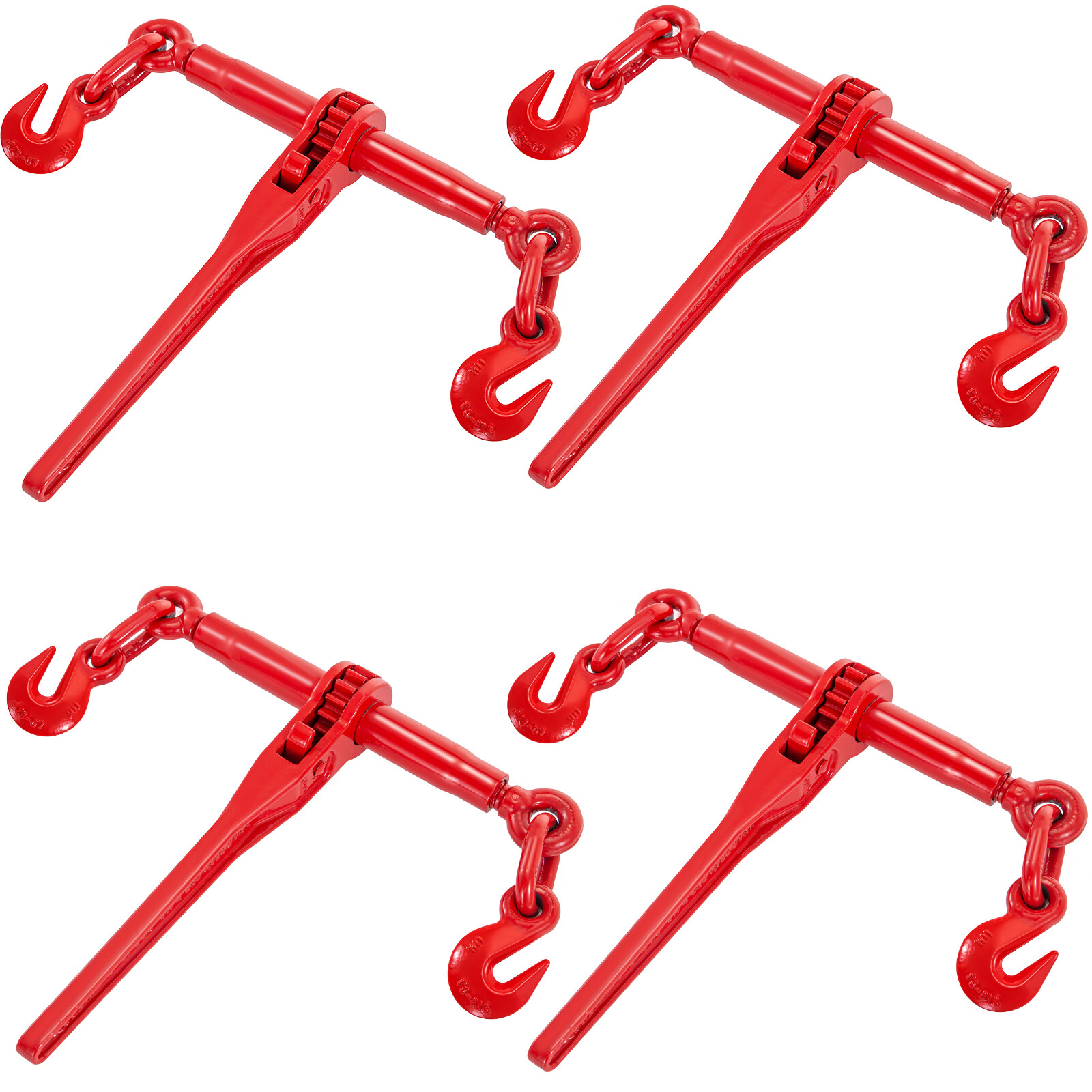 4 Pack Ratchet Binder 3/8"-1/2" Chain Load Binders 9215lbs for Tie Down