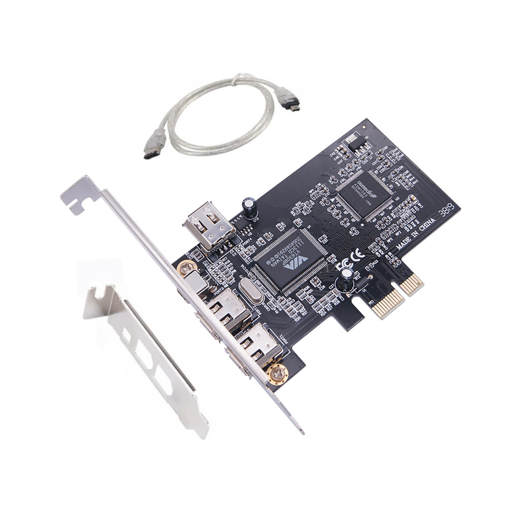 PCIE FireWire Card PCI-e X1 to External IEEE 1394 Adapter Controller 4 Port