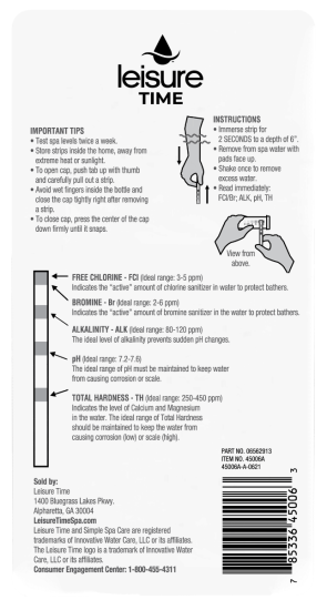 Leisure Time Bromine & Chlorine Test Strips Spa and Hot Tub 50 Strips | 45006A