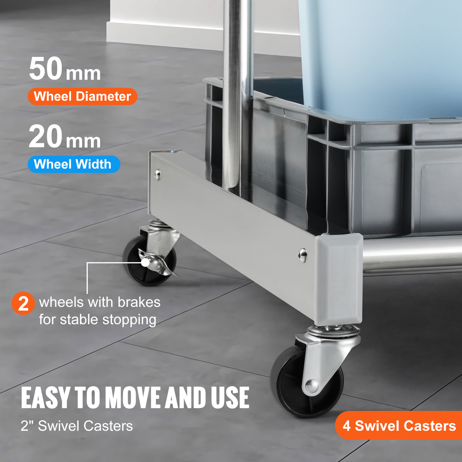 VEVOR Garden Tool Storage Rack with Wheels Garage Organizer 10 Slots with Hooks