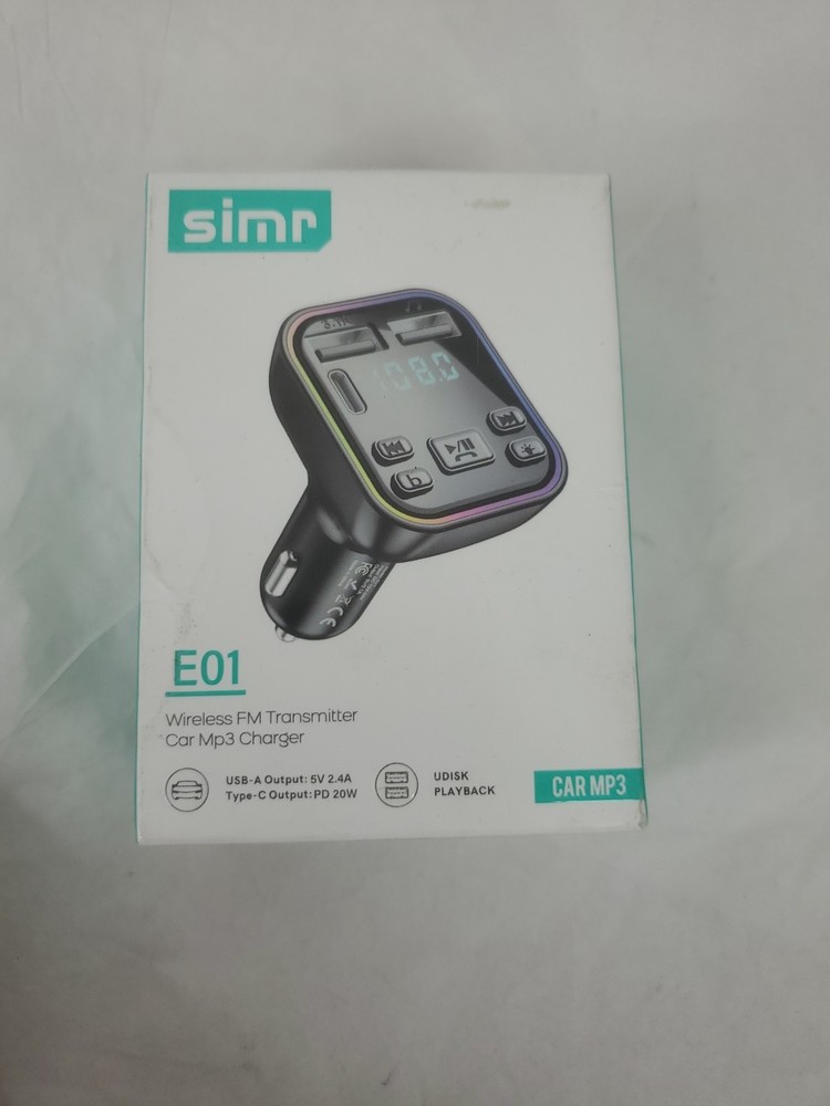 Hands free FM transmitter Bluetooth with USB and type C fast charger, USB and...