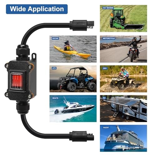 Inline 12V 20A Power Switch, IP65 20A 12 AWG&with Overload Protection