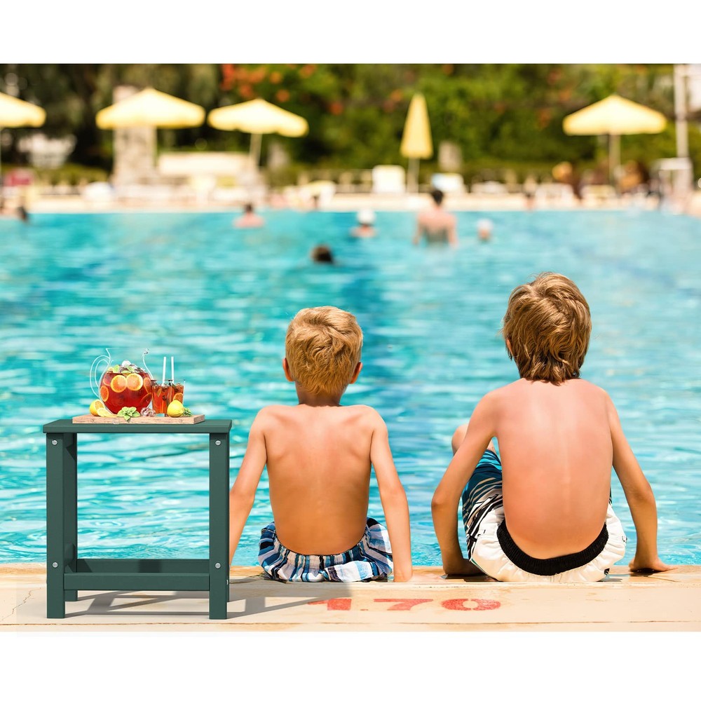 Adirondack Outdoor Side Table, Green