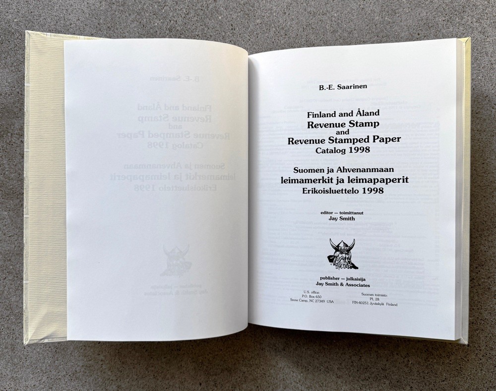 Finland Aland Revenue Stamp Catalog 1998 Saarinen Jay Smith Tarn Copy