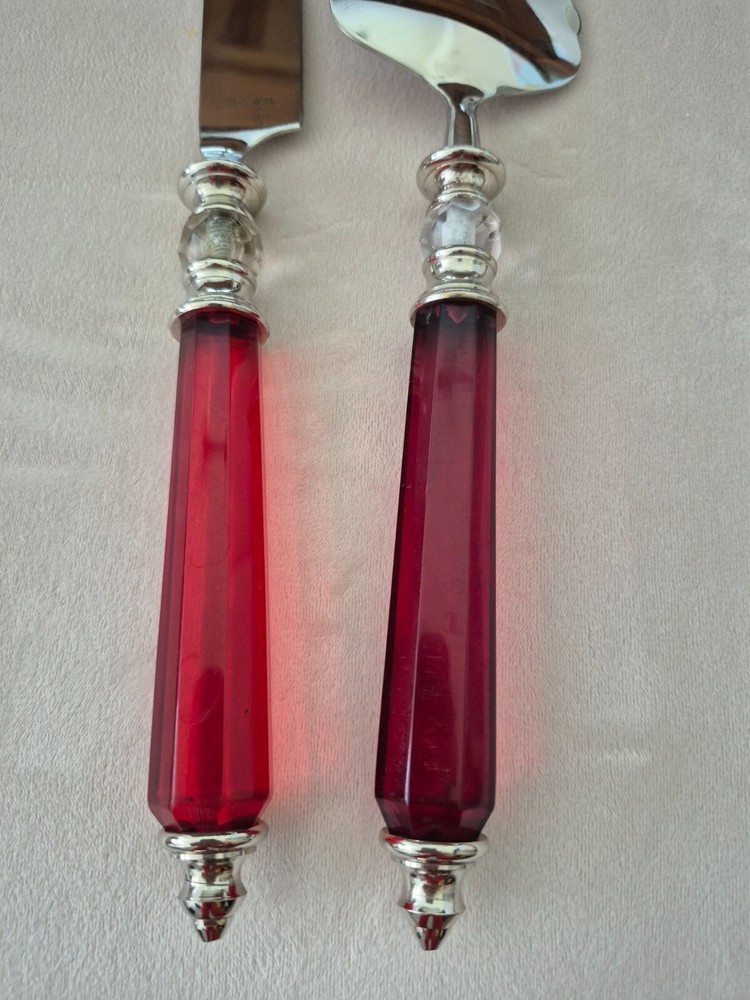 Lenox Holiday Cake Spatula and Knife Silver