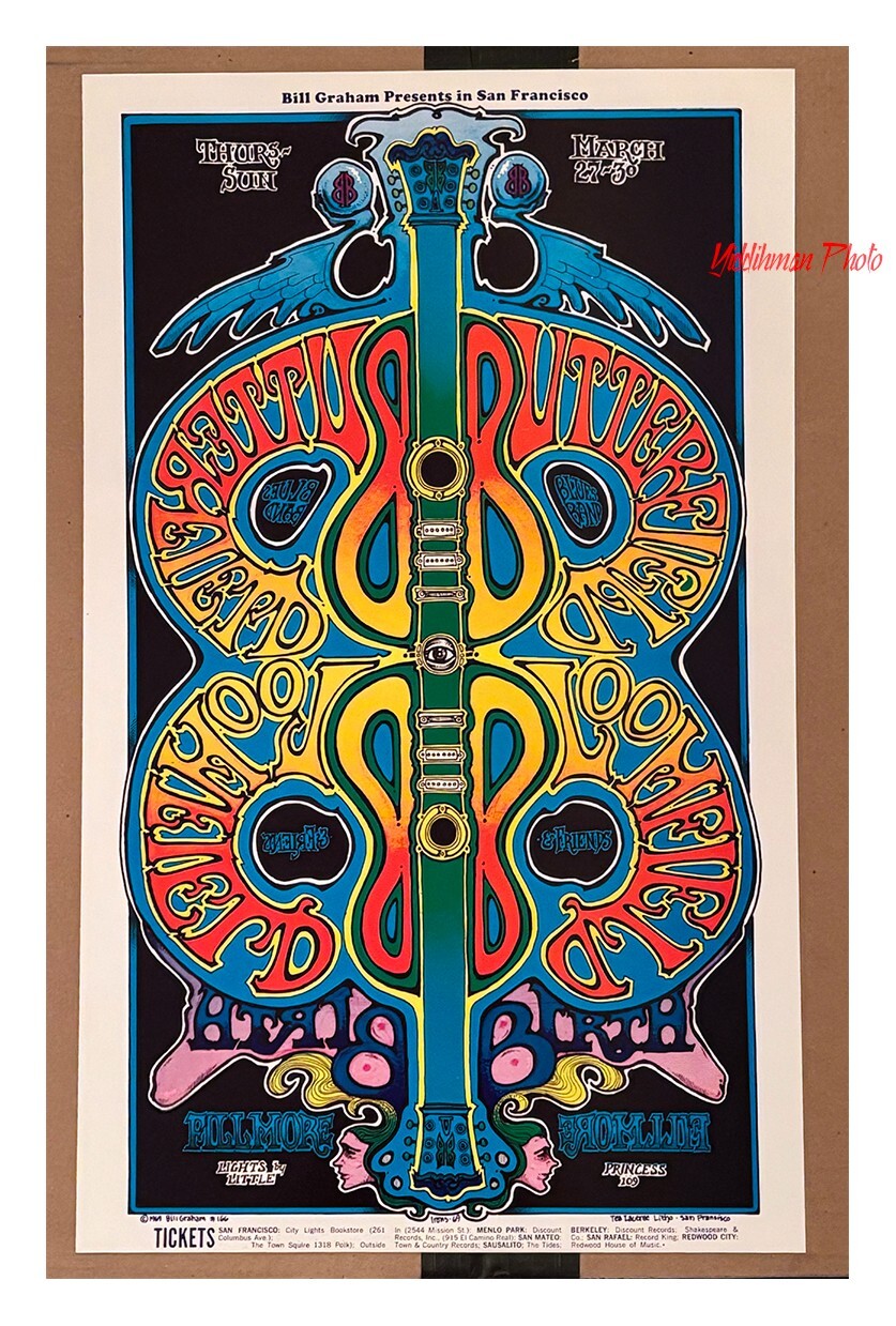 Fillmore poster BG 166 PAUL BUTTERFIELD Blues Band Greg Irons 1969 EXCELLENT