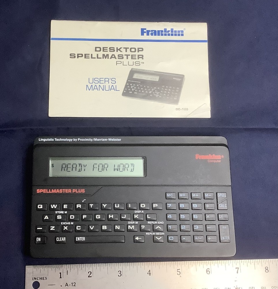 Franklin Computer Spellmaster Plus Linguistic Technology Merriam Webster DC-120