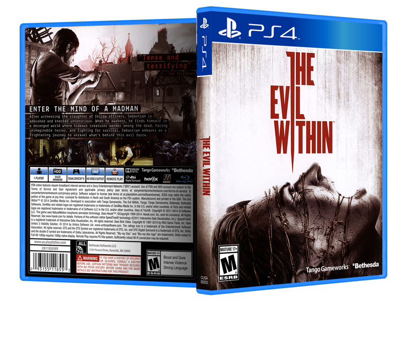 The Evil Within - Replacement PS4 Cover and Case. NO GAME!!