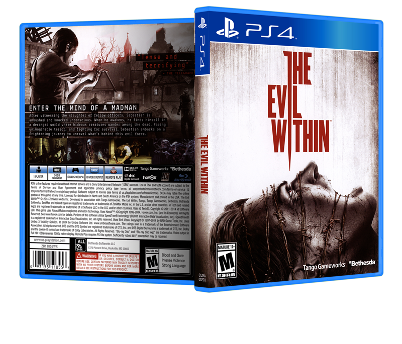 The Evil Within - Replacement PS4 Cover and Case. NO GAME!!