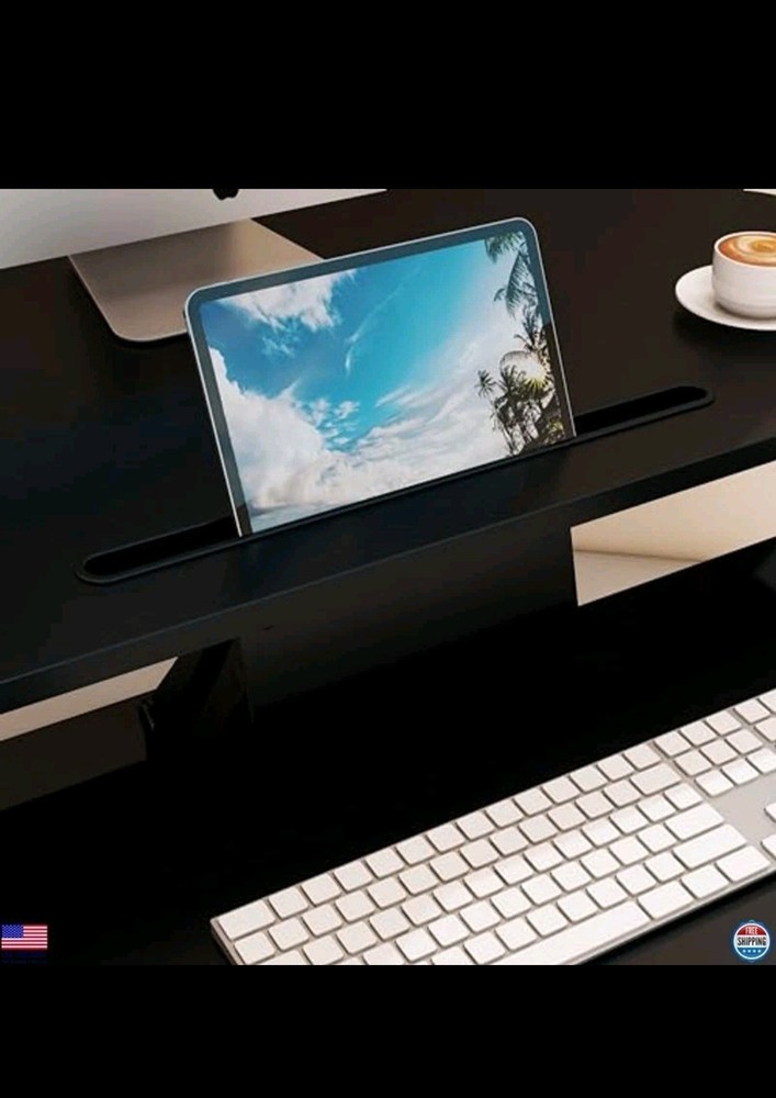 GSD76 32" Black Corner Standing Desk Converter - Adjustable Sit-Stand Riser