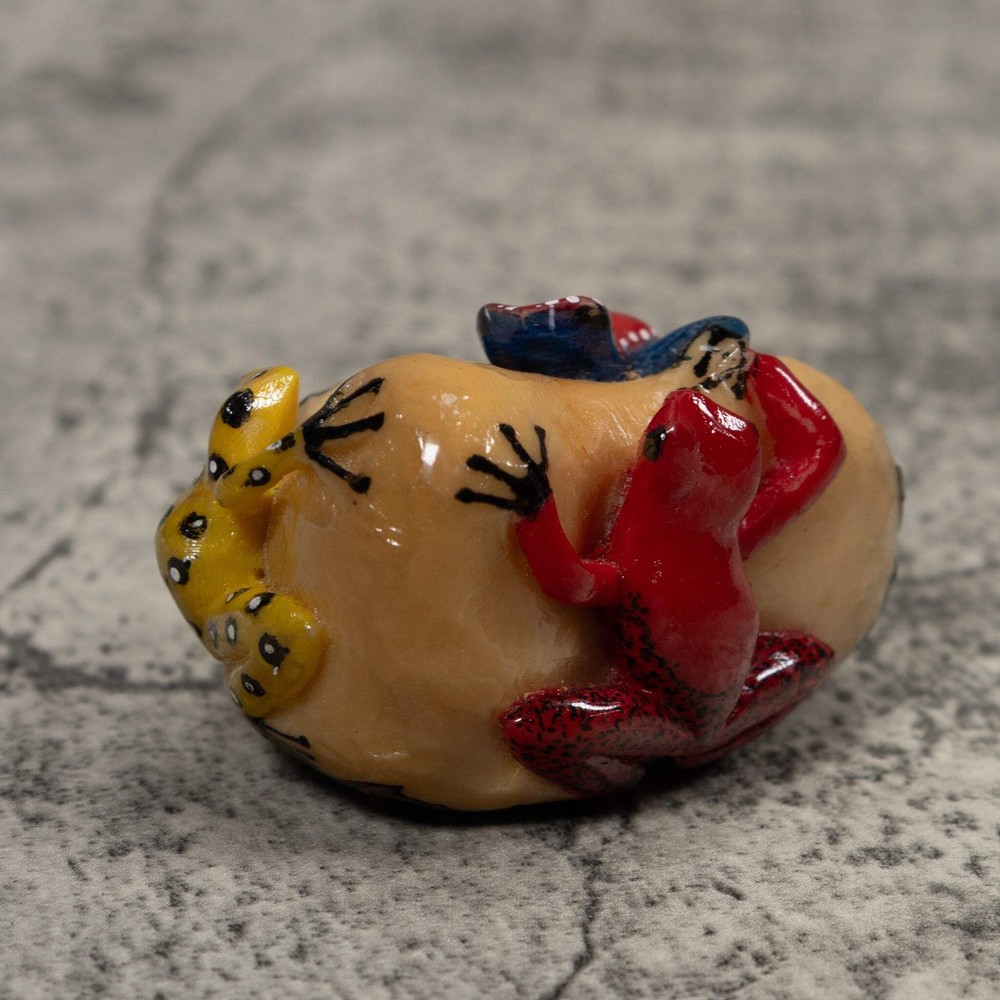 Multiple Poison Dart Frog Tagua Carving