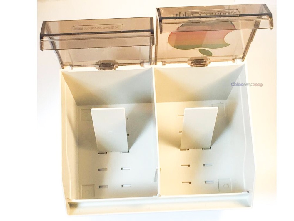 Vintage Floppy Disk Storage Case w/ Apple Computer Stickers