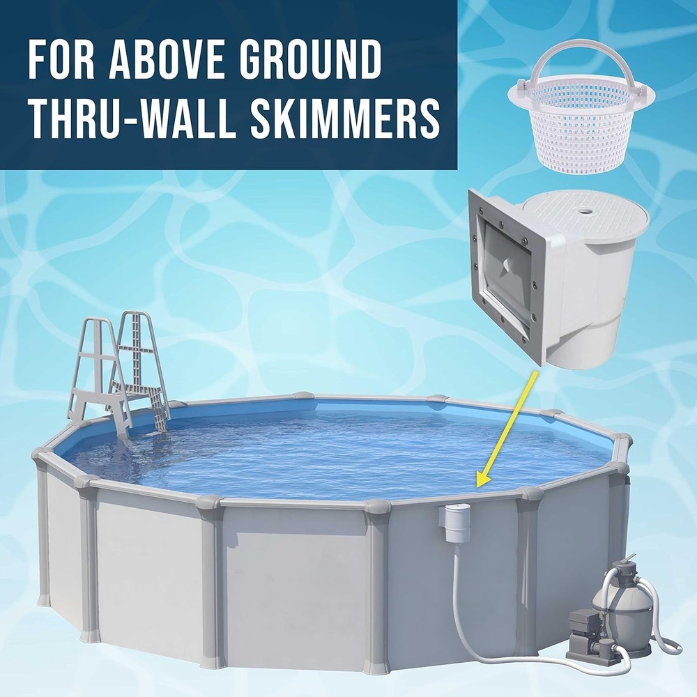 2 Pack Above Ground Pool Skimmer Baskets - Efficient Debris Cleanup with Handles
