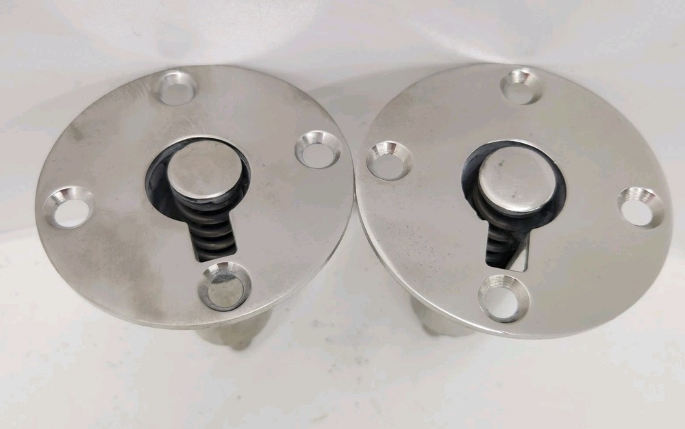 Port & Stbd Marine Boat Spring Loaded Seat Back Rest Socket Base Mount Stainless