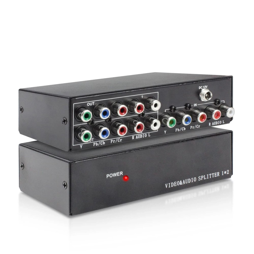 2way Component Video Splitter 1 In 2 Out 1x2 Ypbpr Rca Component Av Splitter Sel