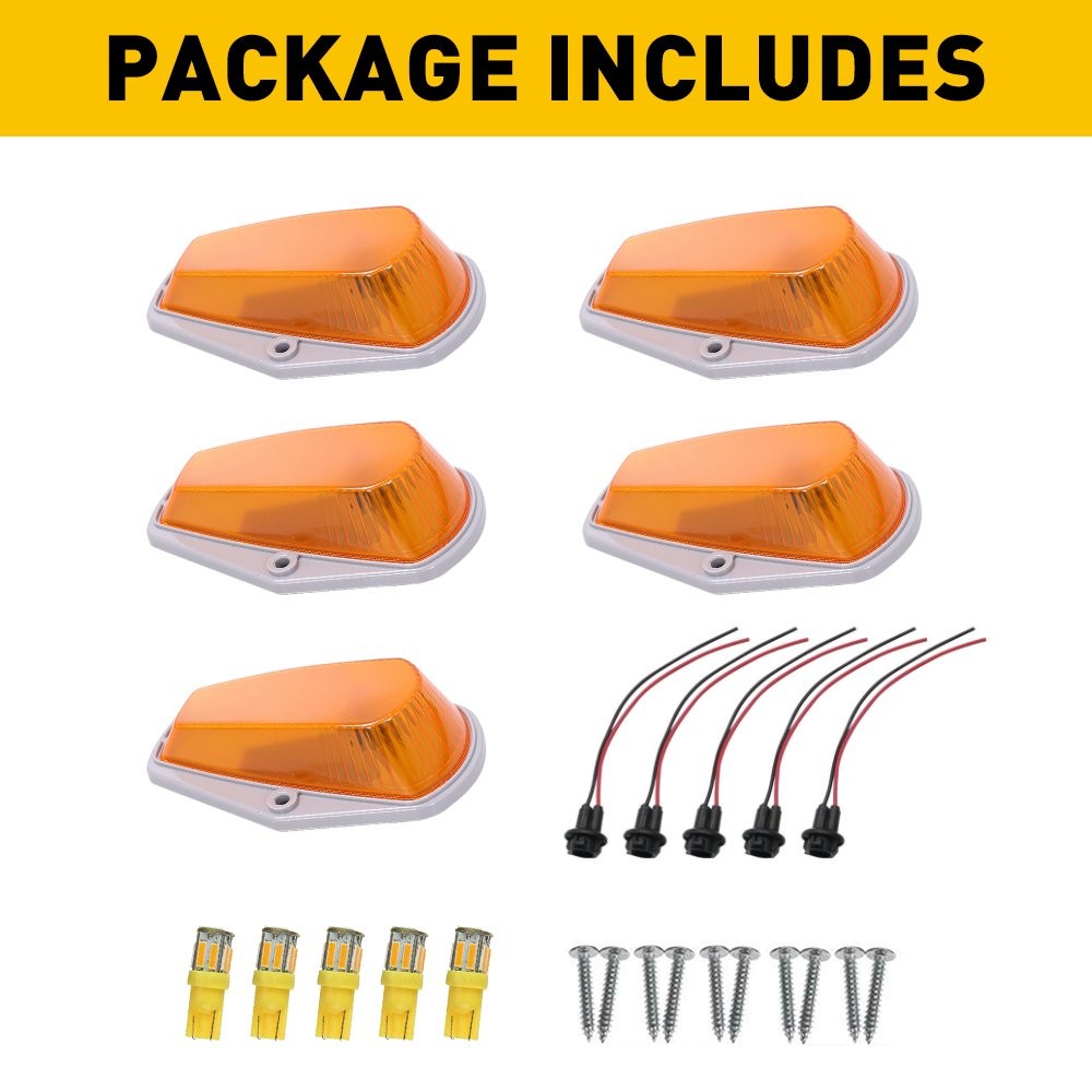 1-5Set For Ford F150 F250 F350 1973-97 Amber LED Roof Top Cab Marker Lights Kit