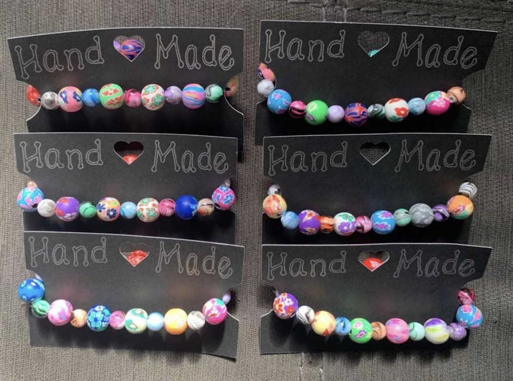 Clay and Glass Bead Bracelet