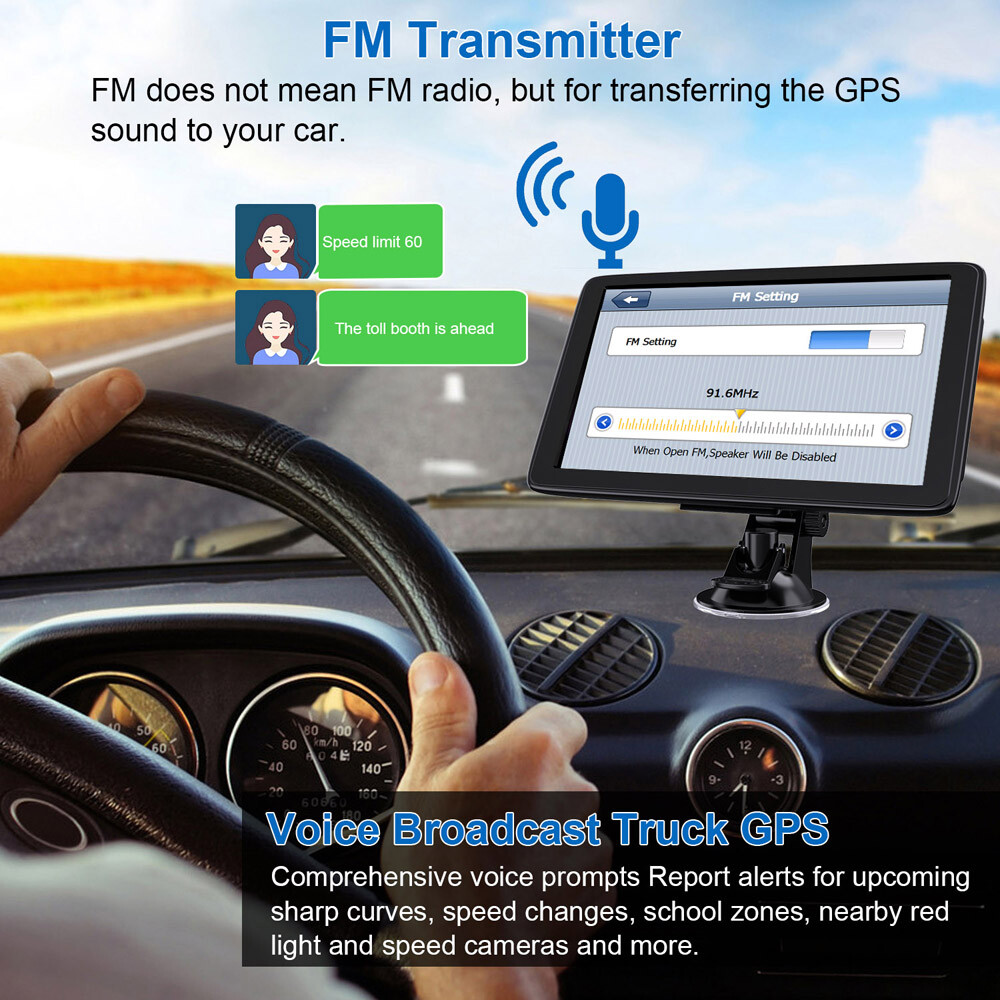 GPS Navigation For Car/Truck Touch Screen Maps w/ Spoken Direction 7" 8G+256M US