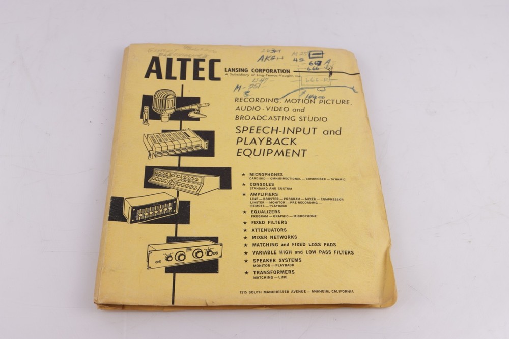 Altec Professional Product Information Manual==Great Source of Information!
