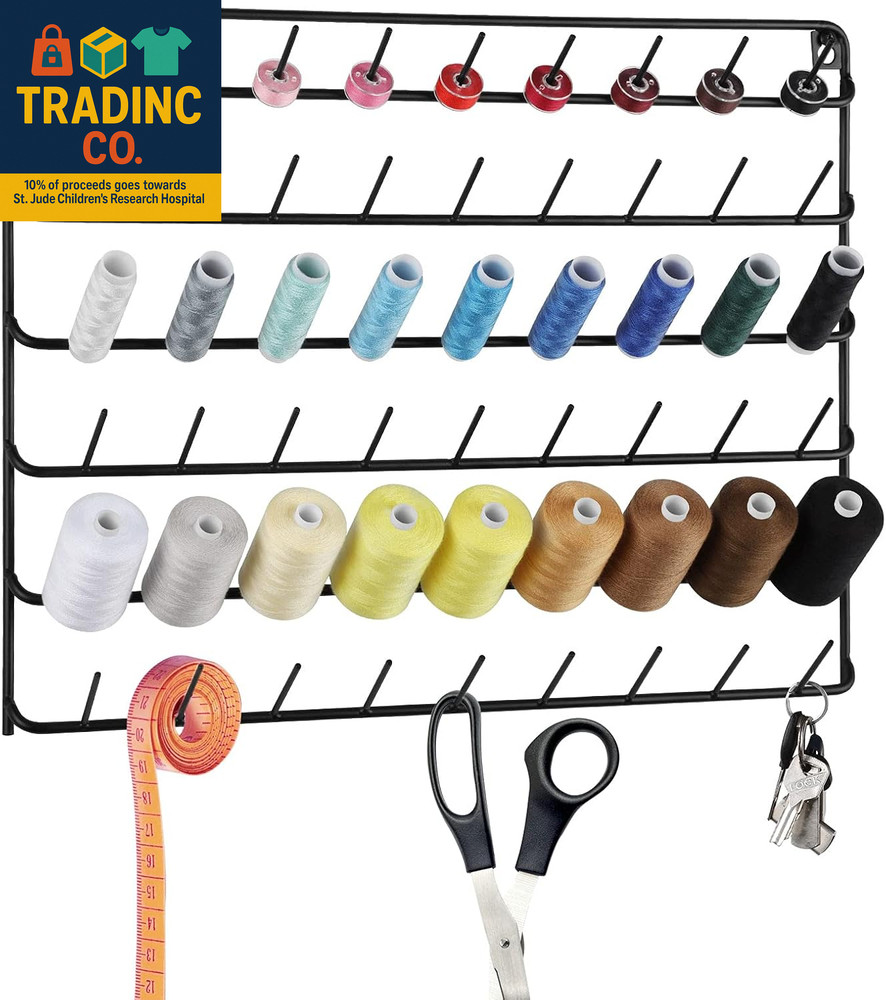 Thread Holder Wall 54 Spools Thread Rack Embroidery Spool Thread Organizer Wall