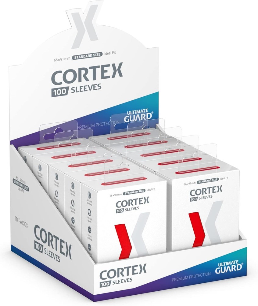 Cortex Sleeves Standard Size Red (100) Standard Glossy Red