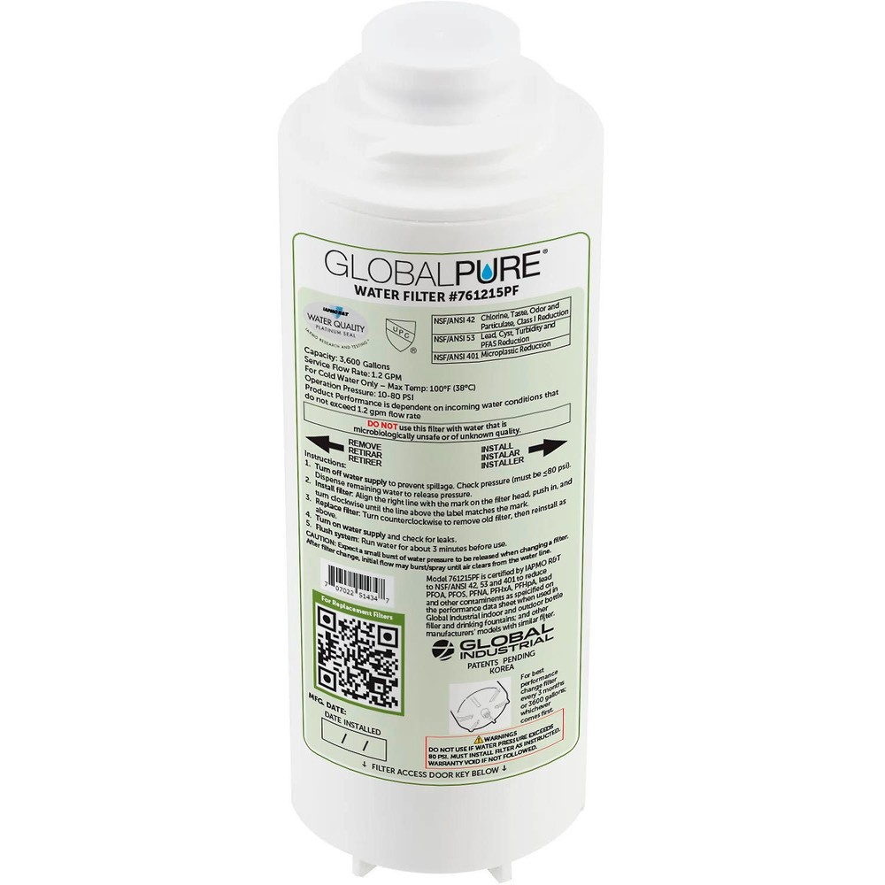Global Pure Replacement Water Filter PFAS 3600 Gallon Capacity