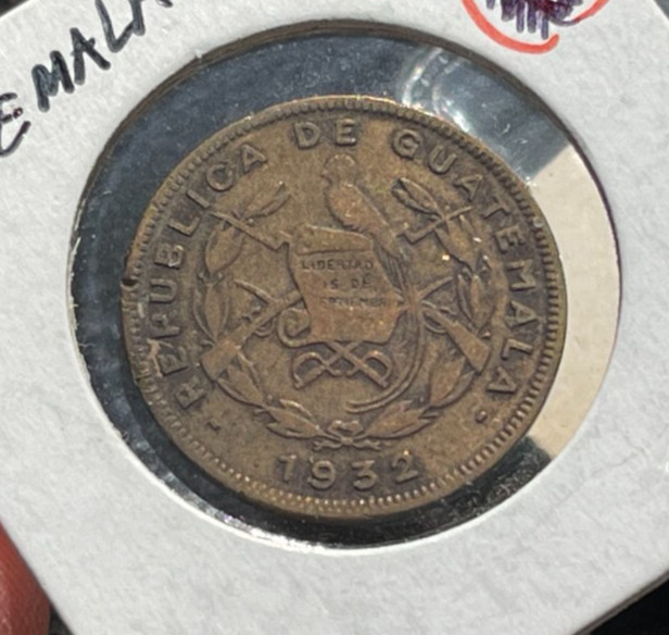 1932 Guatemala One Centavo Coin