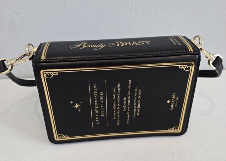NEW Kate Spade Disney Beauty and the Beast 3D Book Crossbody Black Multi NWT