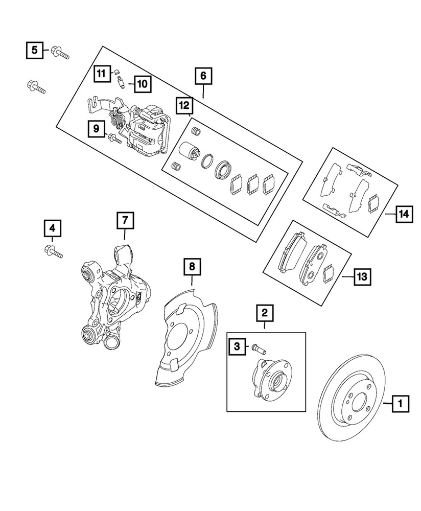 Genuine Mopar Disc Brake Caliper Assembly Left 68313175AA