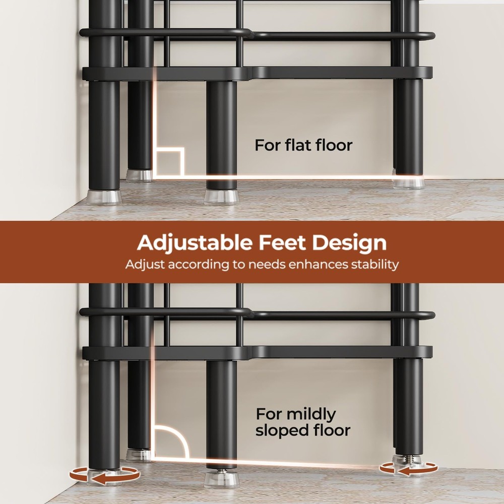 Orimade Rustproof 3 Tier Floor Standing Corner Shower Caddy Organizer with Tooth