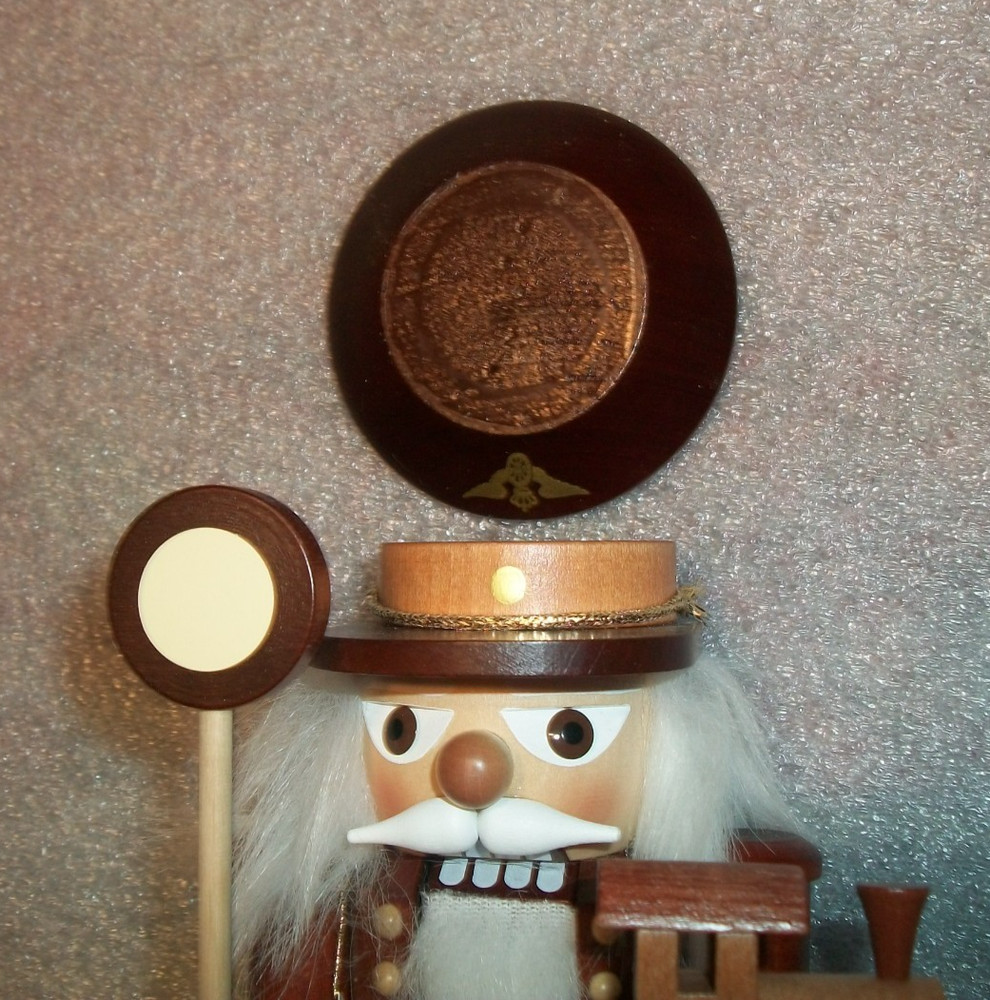 Christian Ulbricht Santa with Train Nutcracker 10” Made in Germany- defect
